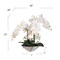 Artificial White Phalaenopsis Orchid Arrangement in White Ceramic Boat Vase | 22-Inch | Lifelike Silk Blooms & Latex Foliage | Floral Arrangements | Home & Office Decor